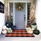 Orange and Black Plaid Rug, 28" x 43" Fall Outdoor Front Door Decor Mat, Cotton Washable Hand-Woven Rug for Layered Doormat, Autumn Halloween Thanksgiving Carpet for Porch or Entryway
